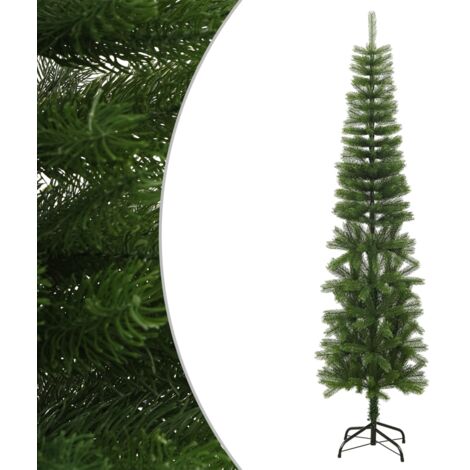 vidaXL Sapin de Noël artificiel mince avec support 240 cm PE (1/5)