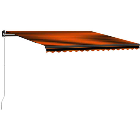 Auvent manuel rétractable 450x300 cm Orange et marron vidaXL