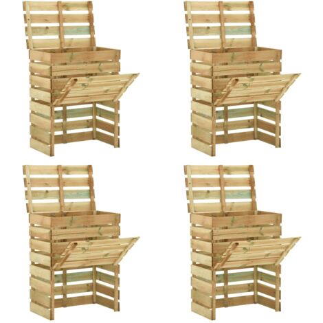vidaXL Composteur de jardin à lattes 4 pcs 80x50x100 cm Pin imprégné