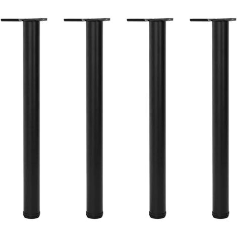 4 Height Adjustable Table Legs Black 710 mm vidaXL
