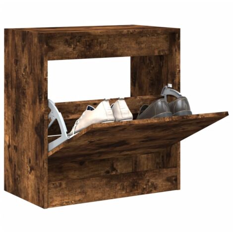 Armoire à chaussures chêne fumé 60x34x63,5 cm bois d'ingénierie vidaXL