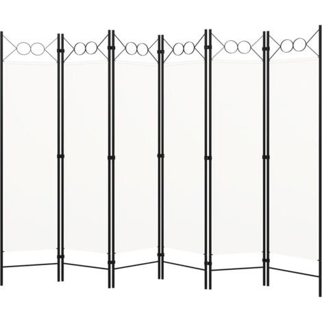 vidaXL Cloison de séparation 6 panneaux Blanc 240x180 cm