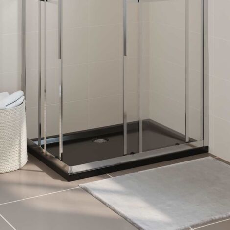 Vidaxl – Receveur de douche à poser ABS noir 70x100 cm – Seuil bas pour accès facile – Renfort fibre de verre – Ouverture de vidange standard 9 cm