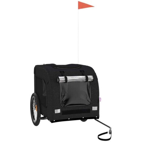 Vidaxl – Remorque de vélo pour animaux de compagnie – Charge maximale 45 kg – Cadre en fer durable – Tissu Oxford imperméable – Conception avec fenêtres en filet