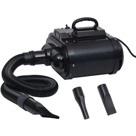 Vidaxl – Sèche-poils pour animaux de compagnie – Double moteur 2400W – Vitesse 20-75 m/s – Tuyau extensible 2,5 m – Faible bruit