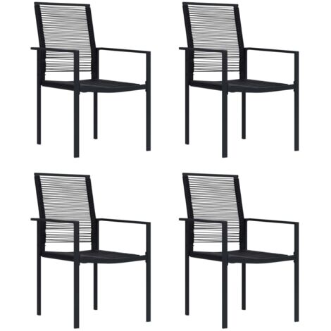 vidaXL Chaises de jardin lot de 4 Rotin PVC Noir (1/5)