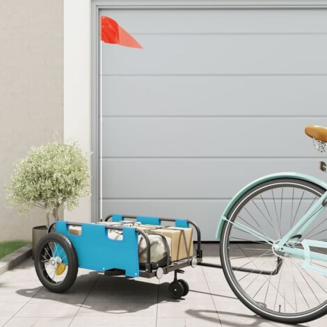 Remorque de vélo bleu tissu oxford et fer vidaXL