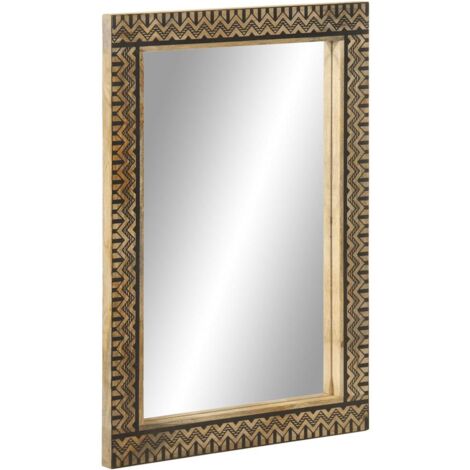 vidaXL Miroir de bain 50x70 cm bois de manguier massif et verre (1/5)