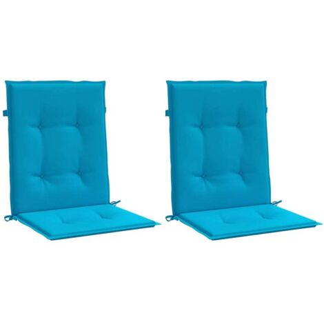 Coussins de chaise de jardin à dossier bas lot de 2 bleu vidaXL