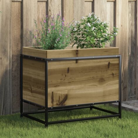 Vidaxl – Jardinière en bois de pin imprégné 60x40x50 cm – Traitement autoclave pour résistance aux intempéries – Capacité généreuse pour plantes