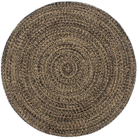 Tapis fait à la main Jute Noir et marron 180 cm vidaXL