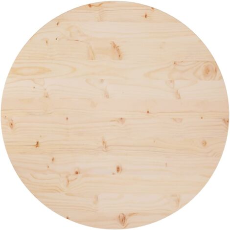 Vidaxl – Dessus de table rond 80 cm en bois de pin massif – Épaisseur 2,5 cm – Stable et facile à nettoyer – Pour tables à manger et basses