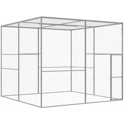 Vidaxl – Cage pour chat 3x3x2,5 m – Acier galvanisé – Porte verrouillable – Grille métallique pour circulation d'air