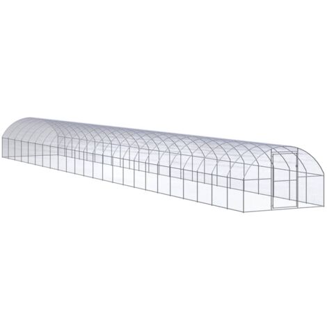 Vidaxl – Poulailler extérieur 3x24x2 m – Acier galvanisé durable – Enclos spacieux pour 10 poules – Facile à nettoyer et assembler (1/5)