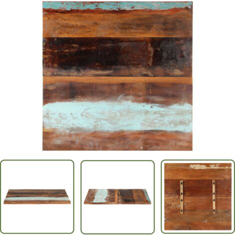 PLATEAU DE TABLE VENDU SEUL - Dessus de table convenable carré 80x80 cm 25-27 mm Bois de récupération vidaXL