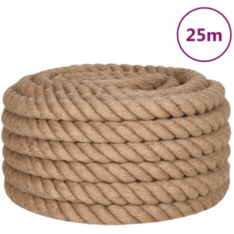 vidaXL Corde de jute 25 m de long 36 mm d'épaisseur