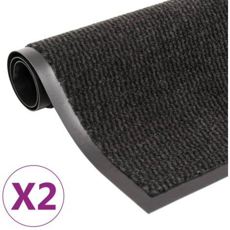 vidaXL Paillassons rectangulaires 2 pcs 60 x 90 cm Noir