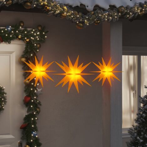 vidaXL Lumières de Noël avec LED 3 pcs pliable jaune (1/5)