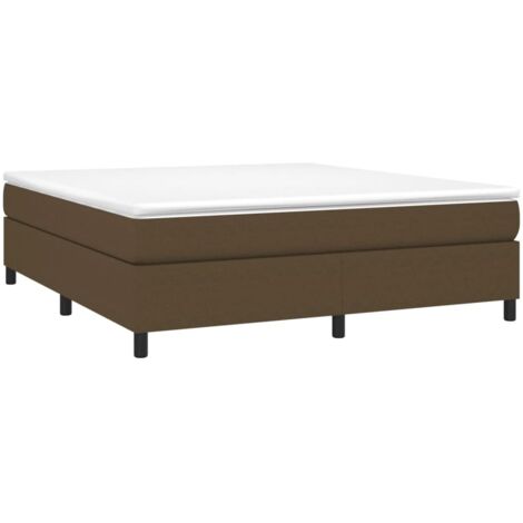 Cadre de lit à ressorts marron foncé 180x200 cm tissu vidaXL