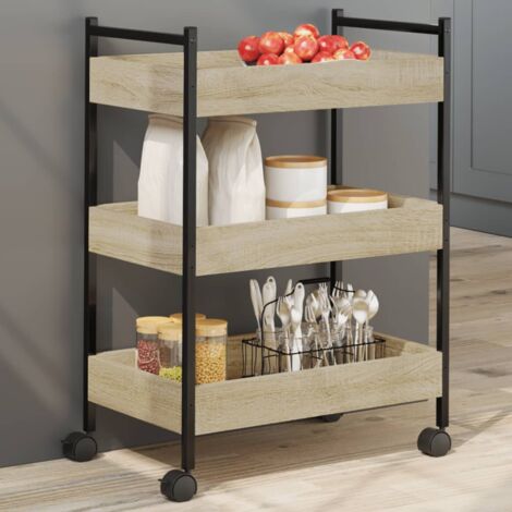 vidaXL Chariot de cuisine chêne sonoma 50x30x70 cm bois