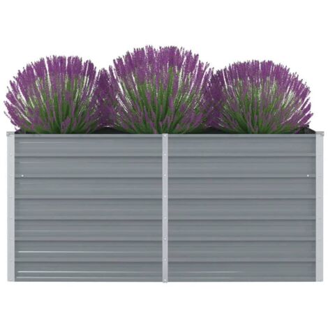 Vidaxl – Jardinière rectangulaire 160x80x77 cm en acier galvanisé – Bord replié pour sécurité – Design élégant pour balcon et terrasse
