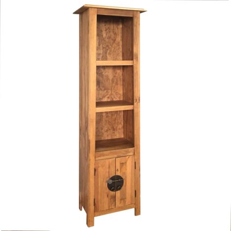 Vidaxl – Meuble de salle de bain autoportant en bois de pin massif 48x32x170cm – 2 étagères – Fixation murale pour sécurité – Style vintage (1/8)