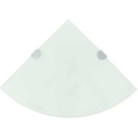 vidaXL Corner Shelves 2 pcs with Chrome Supports Glass White 35x35 cm (243859x2)