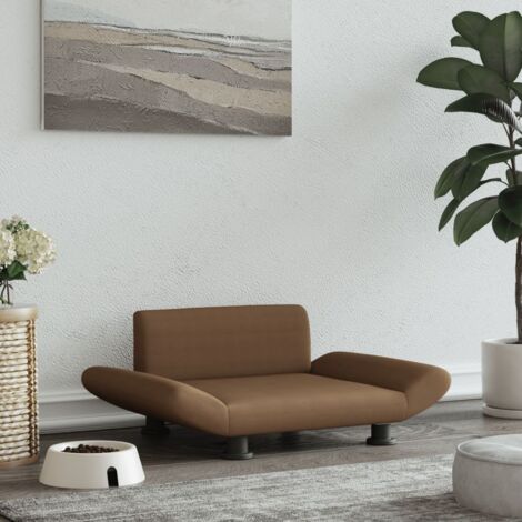 Vidaxl – Lit pour chien marron 70x45x28 cm – Tissu 100 % polyester – Cadre en bois de pin massif – Mousse épaisse pour confort