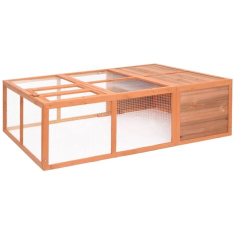 Vidaxl – Cage en bois de sapin massif pour poules et canards 150x100x50 cm – Grille en acier pour surveillance – Accès facile pour nourrissage (1/6)