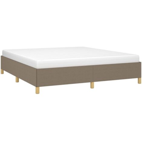 Cadre de lit à ressorts taupe 160x200 cm tissu vidaXL