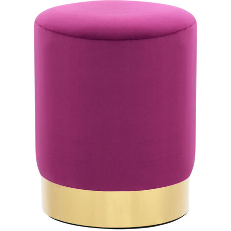 vidaXL Tabouret Violet et doré Velours