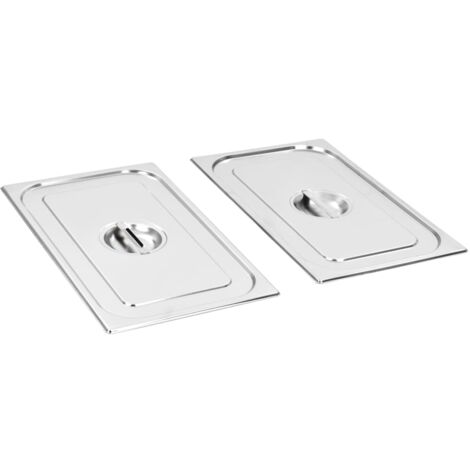 Couvercles de plateau 2 pcs GN 1/1 Acier inoxydable vidaXL
