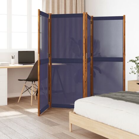 Vidaxl – Paravent 4 panneaux en bois d'acacia massif – Dimensions 280x180 cm – Textilène résistant aux intempéries – Flexible et pliable
