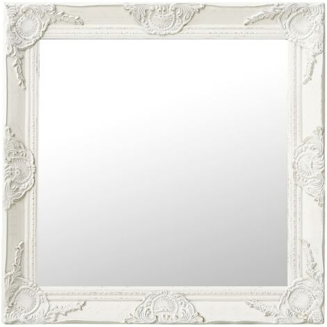 Miroir mural style baroque 60x60 cm Blanc vidaXL