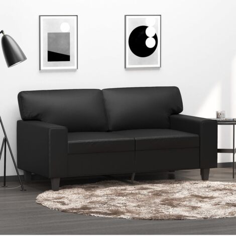 Canapé à 2 places Noir 120 cm Similicuir vidaXL86350