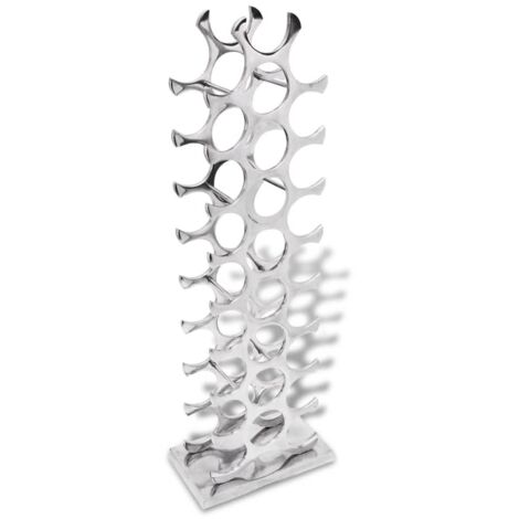 Vidaxl – Casier à bouteilles en aluminium argenté 27 bouteilles – Dimensions 33 x 19 x 102 cm – Finition polie pour durabilité
