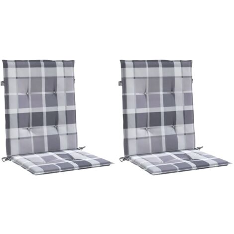 Coussins de chaise de jardin à dossier bas lot de 2 vidaXL