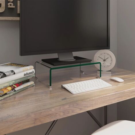 Meuble TV/pour moniteur 40x25x11 cm verre transparent vidaXL