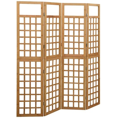 Vidaxl – Cloison de séparation 4 panneaux en bois de pin massif 161x180cm – Treillis pour plantes grimpantes – Rangement facile
