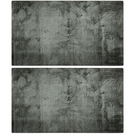 Planches à découper 2 pcs motif de béton Verre trempé vidaXL