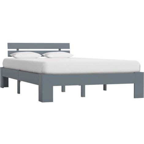 vidaXL Cadre de lit sans matelas gris bois massif de pin 140x200 cm