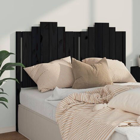 Les Tendances – Tête de lit en bois massif de pin noir 146x4x110 cm – Charme rustique – Soutien confortable pour lecture – Design moderne