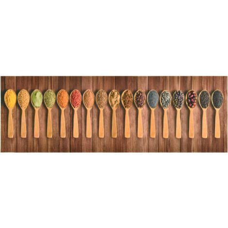 Tapis de cuisine lavable Cuillères 60x300 cm vidaXL