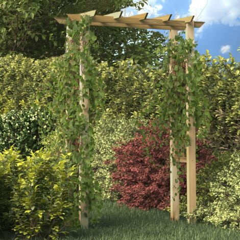 Vidaxl – Arche de jardin en bois imprégné 150 x 60 x 204 cm – Résistante à la pourriture – Assemblage rapide – Pour rosiers et plantes grimpantes