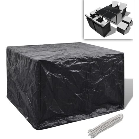 Vidaxl – Housse de salon de jardin 113x113x73 cm – Imperméable et résistante aux UV – 8 œillets en aluminium avec corde de fixation – Polyéthylène durable