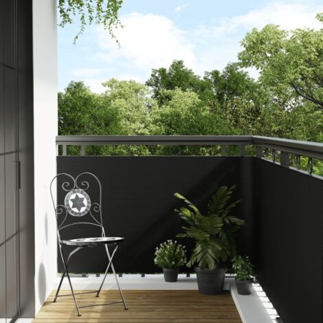 vidaXL Paravent de balcon noir 600x80 cm résine tressée (1/5)