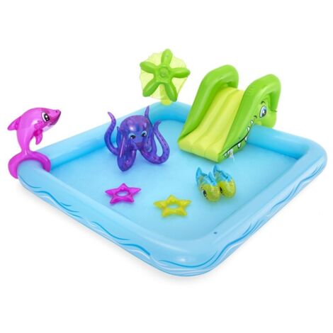 Bestway Aire de jeux pataugeoire Fantastic Aquarium 239 x 206 x 86 cm avec fontaine