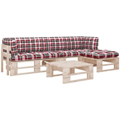 Salon de jardin palette 4pcs avec coussins Bois de pin imprégné vidaXL (1/5)