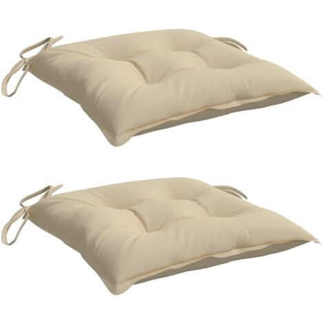 Coussins de palette lot de 2 beige 50x50x7 cm tissu oxford vidaXL