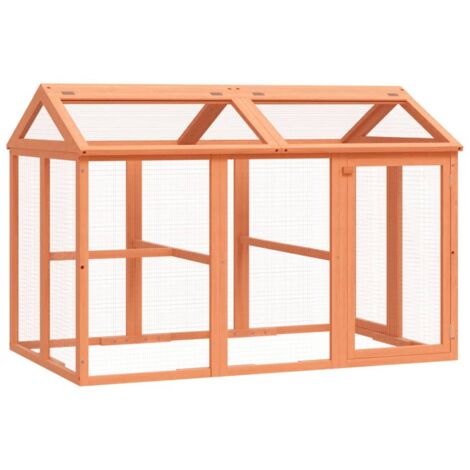 Vidaxl – Clapier en bois de pin massif 141x94x104 cm – Grillage métallique pour observation – Toit à charnières pour nettoyage facile